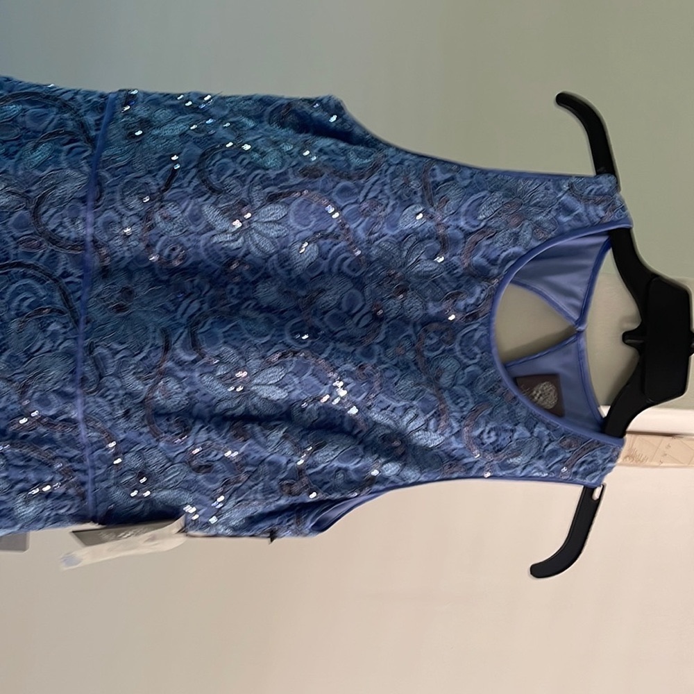 Beautiful sequins dress light blue knee length